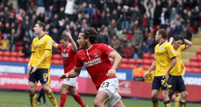Lawrie Wilson: Celebrates one of his goals for Charlton