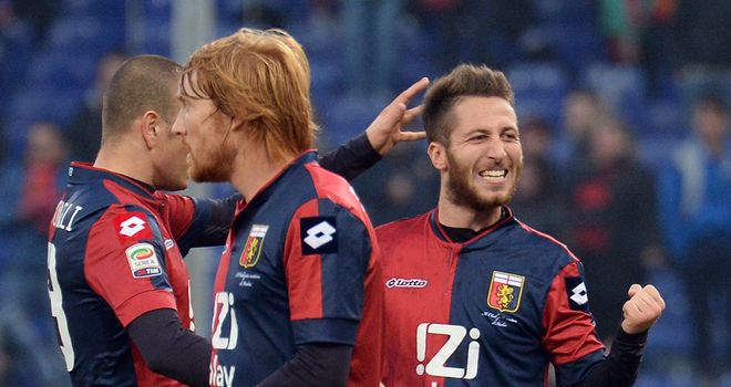 Genoa celebrate against Atalanta