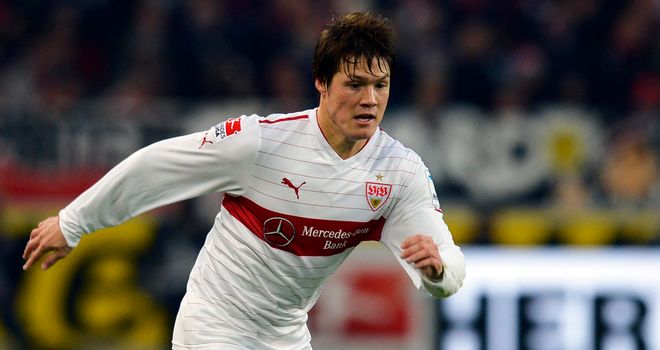 Gotoku Sakai of Stuttgart controls the ball