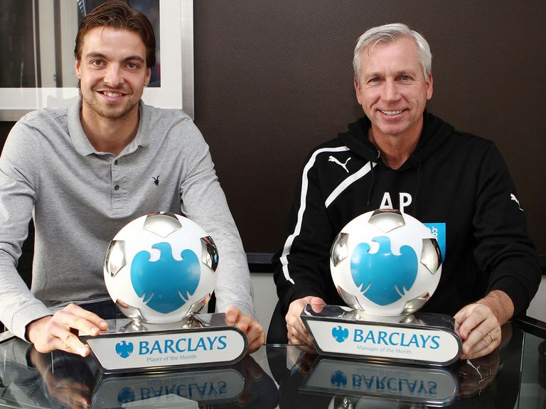 Tim Krul and Alan Pardew: Rewarded for fine form in November