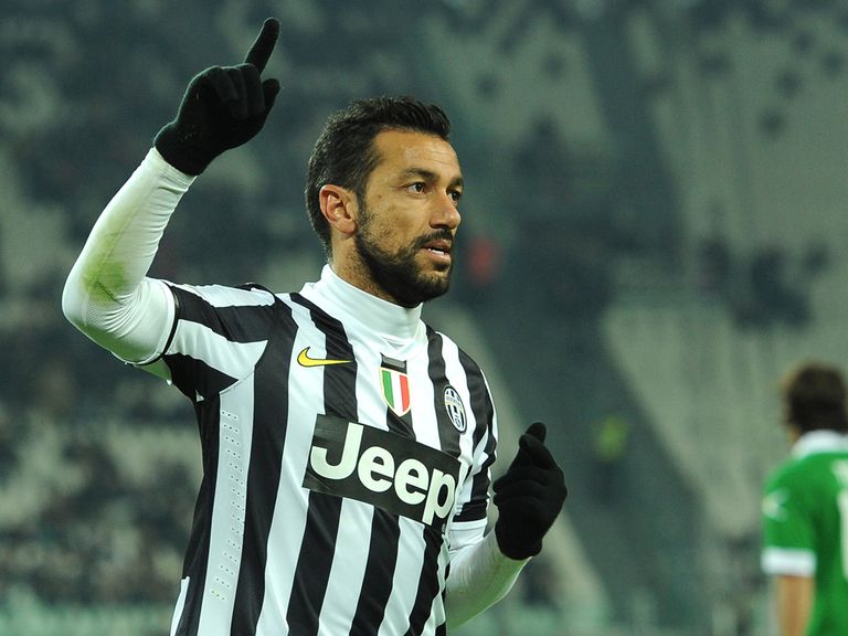 Fabio Quagliarella celebrates for Juventus