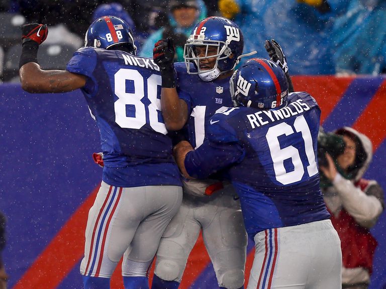 The Giants celebrate Jernigan's touchdown