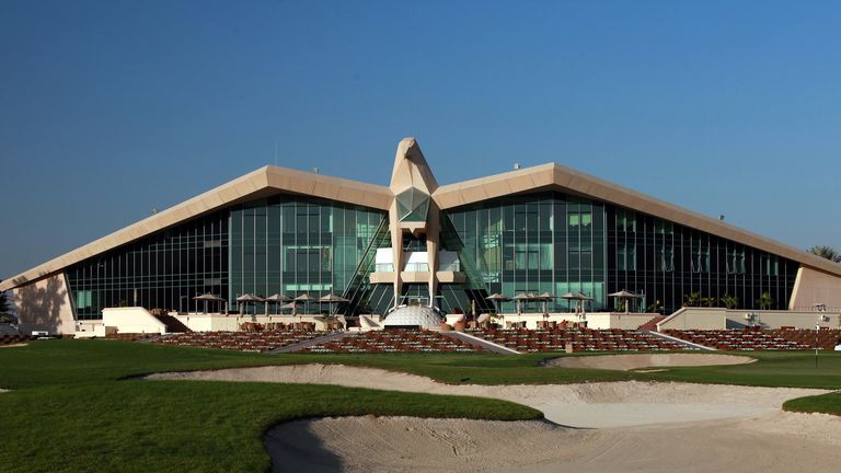 The famous clubhouse at Abu Dhabi Golf Club