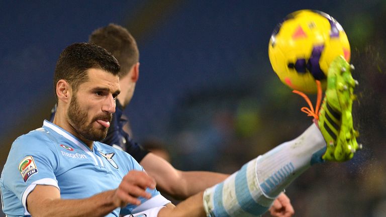 Antonio Candreva challenges for a high ball