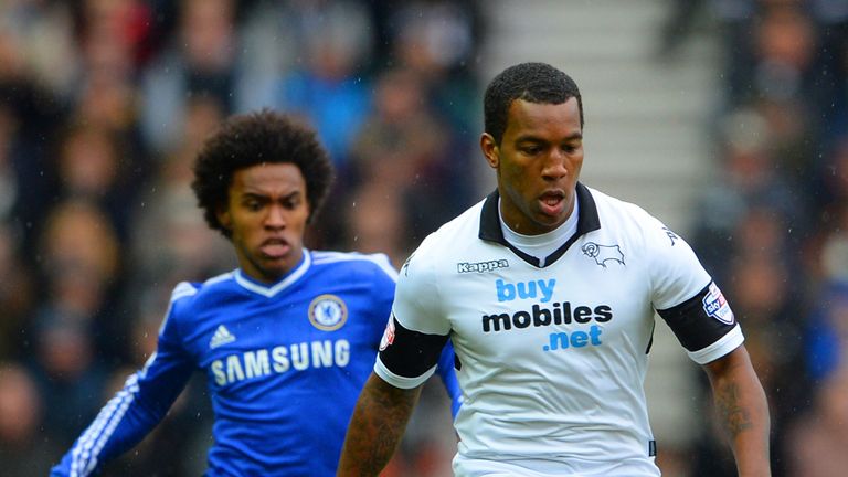 Andre Wisdom (right) spent the 2013/14 season on loan at Derby