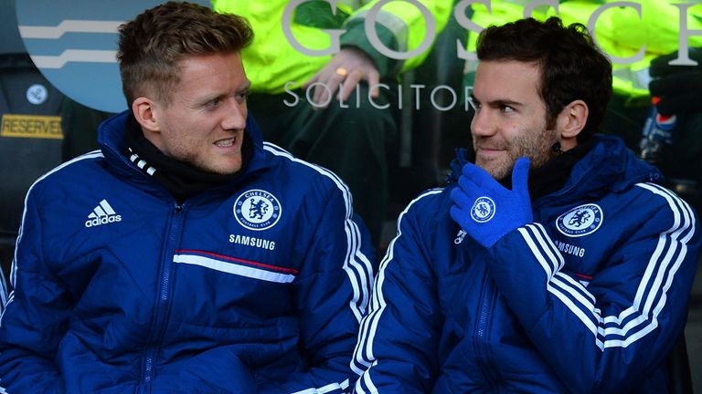 Mata (right) made 13 Premier League appearances during the 2013/14 season before he was sold