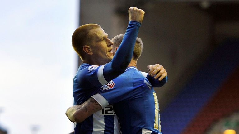 Ben Watson: Celebrates giving his side the lead against Crystal Palace