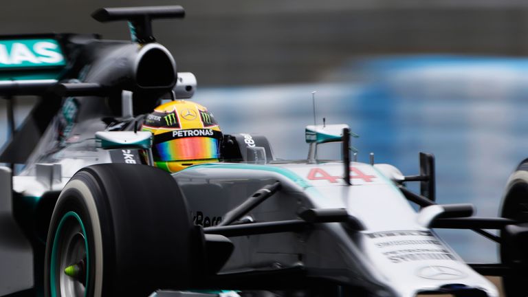 Lewis Hamilton in action on day four