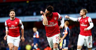 Santi Cazorla: Celebrates his second