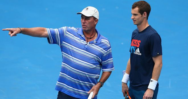 Andy Murray working with Ivan Lendl in Melbourne on Saturday