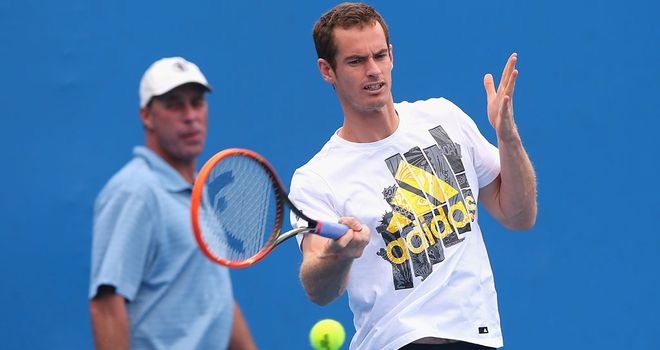 Andy Murray being put through his paces by coach Ivan Lendl in Melbourne