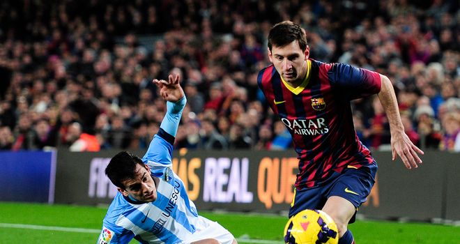 Lionel Messi in action for Barcelona