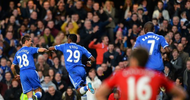 Chelsea v Manchester United Samuel Etoo celeb 3069476?20140119163708 - Chelsea claim 3-1 win over Manchester United at Stamford Bridge