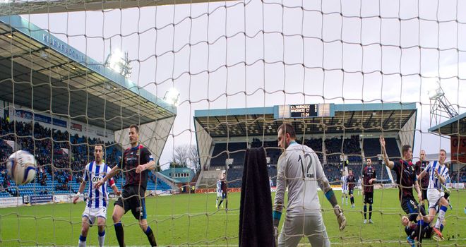 Lee Ashcroft heads Kilmarnock in front at Rugby Park