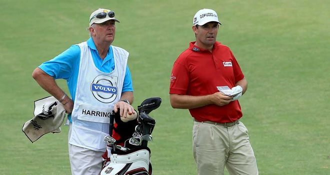 Padraig Harrington with stand-in caddie Pat Cashman