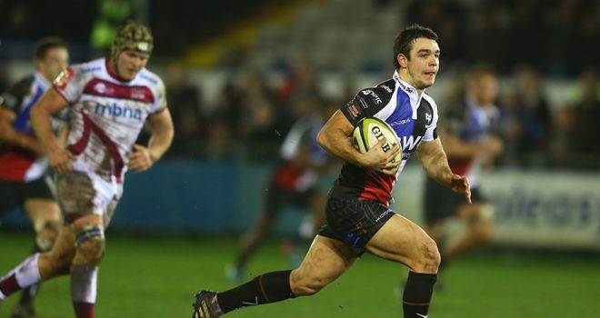 Tom Habberfield on the burst for Ospreys