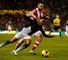 Sterling: went down under Marc Wilson's challenge with score at 2-2