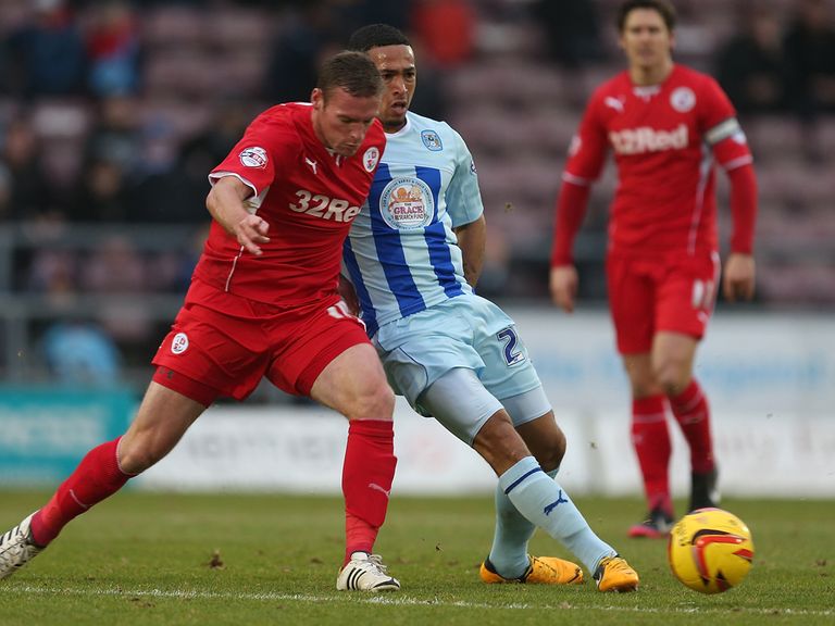 Action from Sunday's clash between Coventry and Crawley