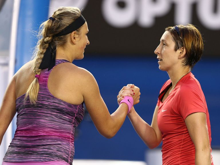 Azarenka overcame Meusburger 6-1 6-0
