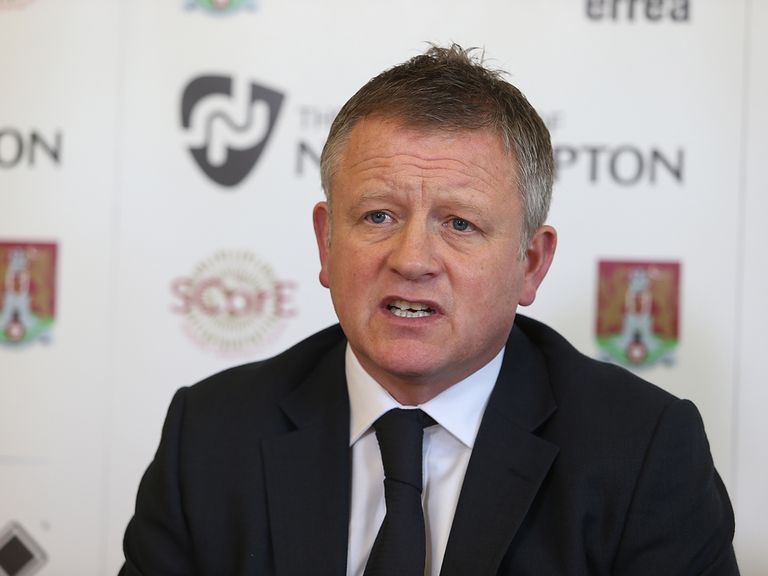 New Northampton Town manager Chris Wilder faces the press