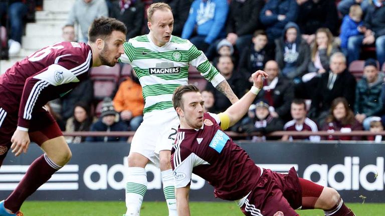 Leigh Griffiths: Celtic striker scores his first goal for the team against Hearts
