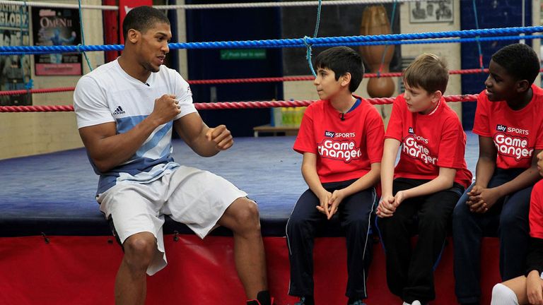Anthony Joshua: Believes boxing can play a big part in kids' development (Pic Lawrence Lustig)