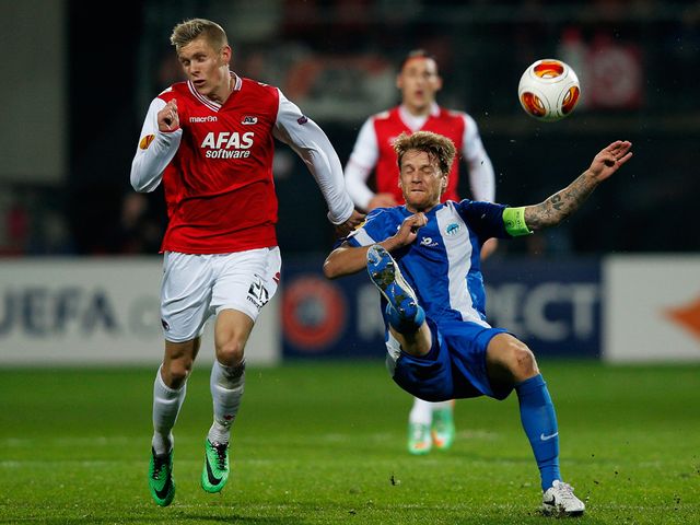 Radoslav Kovac tries to clear