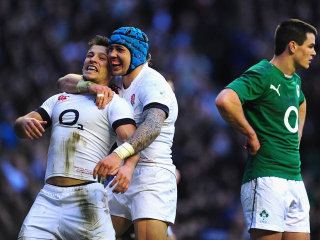 Danny Care celebrates his England try