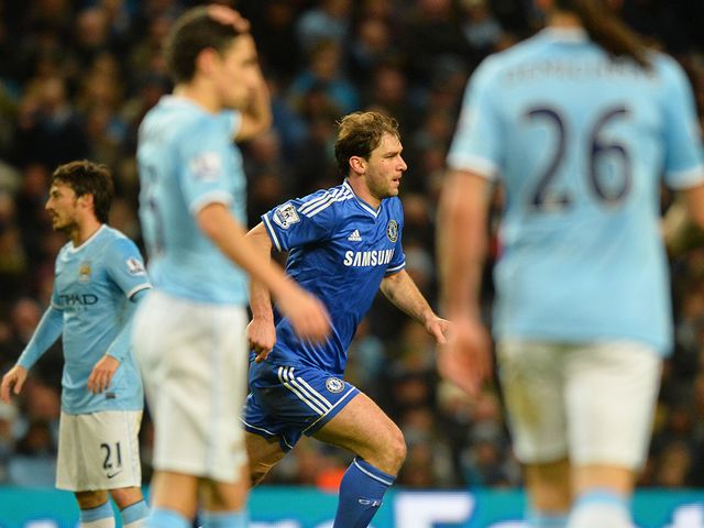 Branislav Ivanovic celebrates the opening goal