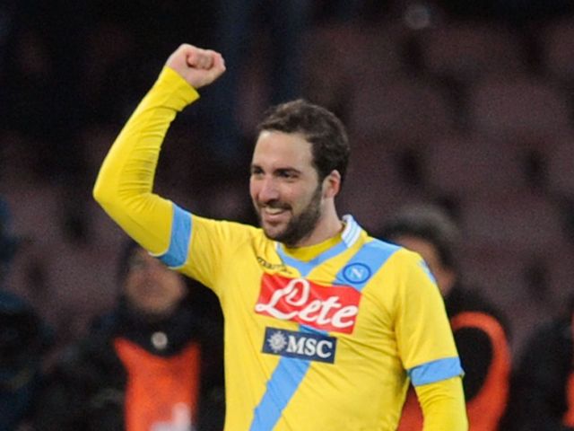 Gonzalo Higuain celebrates for Napoli