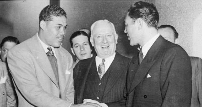 Joe Louis (L) and Max Schmelling (R) had a great rematch, says Bob Mee