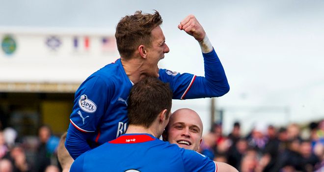 Nicky Law (r): Broke the deadlock against Ayr United