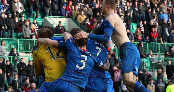 Inverness celebrate their remarkable semi-final victory over Hearts