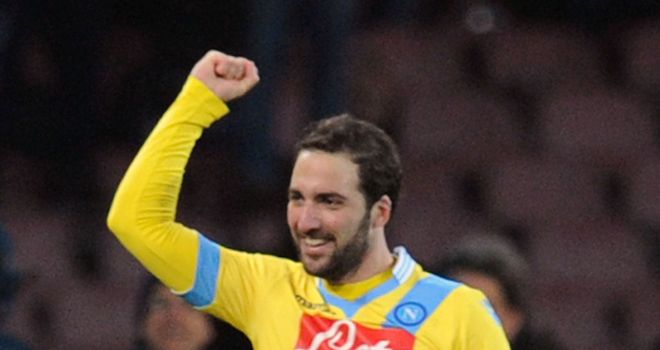 Gonzalo Higuain: Celebrates steering Napoli into the final