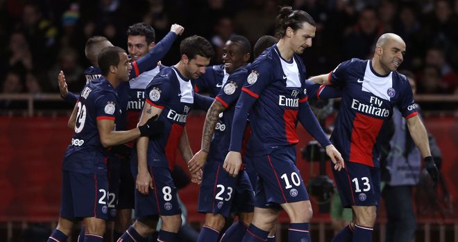 Paris Saint-Germain: Celebrating their goal from Javier Pastore