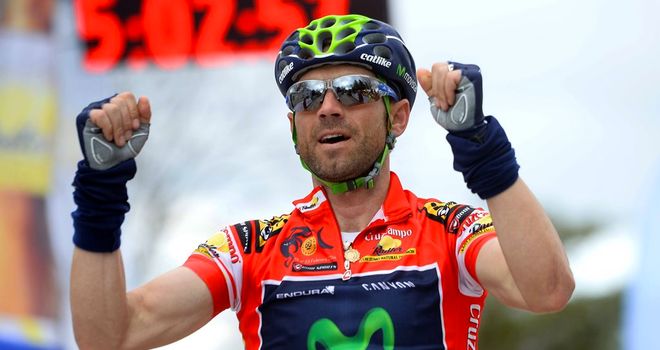 Alejandro Valverde extended his overall lead to 20 seconds