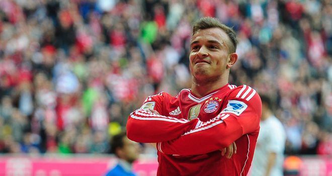Xherdan Shaqiri: Netted two goals as Bayern moved 16 points clear in Germany
