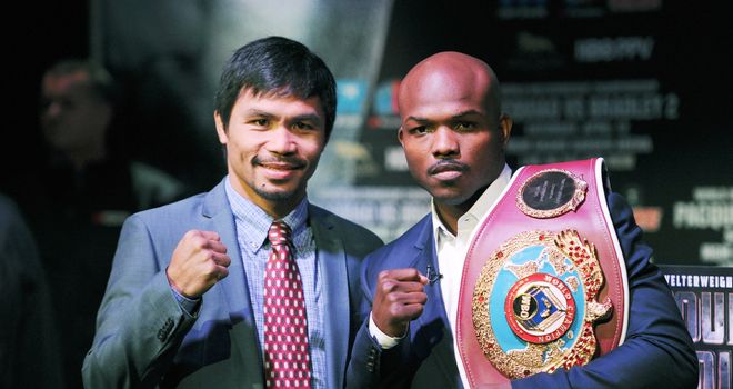 Manny Pacquiao (left): Looking to set the record straight in his rematch with Timothy Bradley