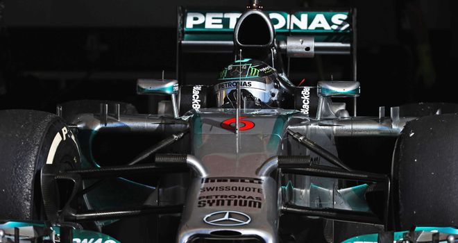 Rosberg at the wheel of the W05