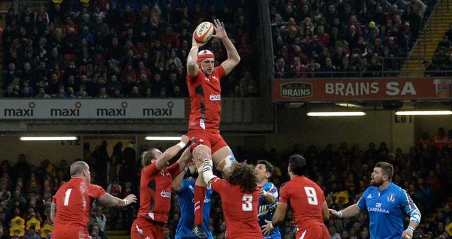 Dan Lydiate: Wales flanker in action against Italy