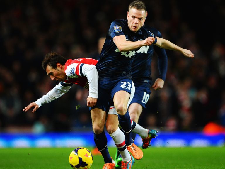 Tom Cleverley: In action against Arsenal