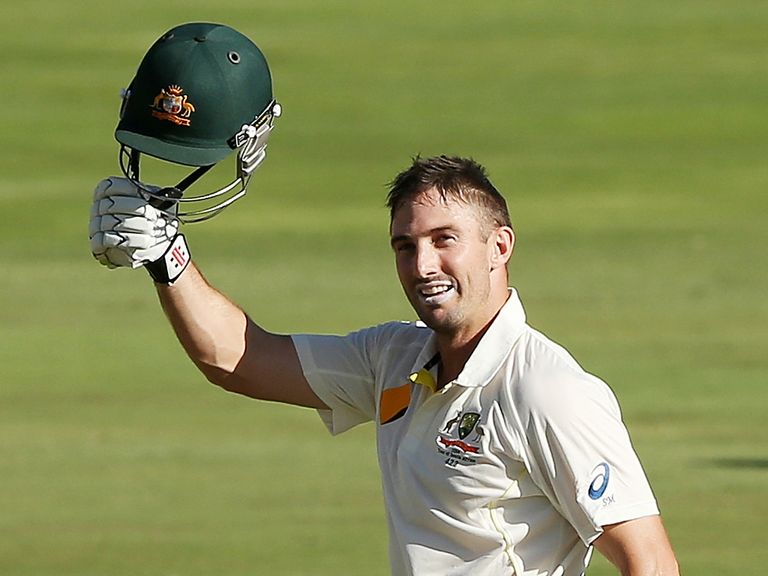Shaun Marsh celebrates his century