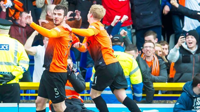 Gavin Gunning and Gary Mackay-Steven celebrate at Inverness