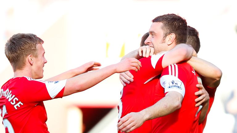 Rickie Lambert: Celebrates netting in the 4-2 win over Norwich City