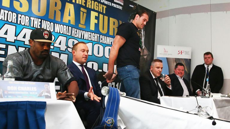 Tyson Fury: tipped over table during press conference with Dereck Chisora