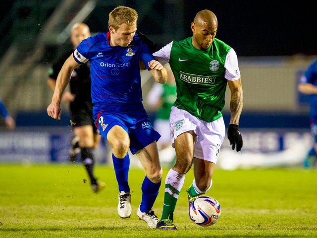 Richie Foran battles with Danny Haynes