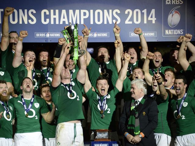 Ireland celebrate their Six Nations success