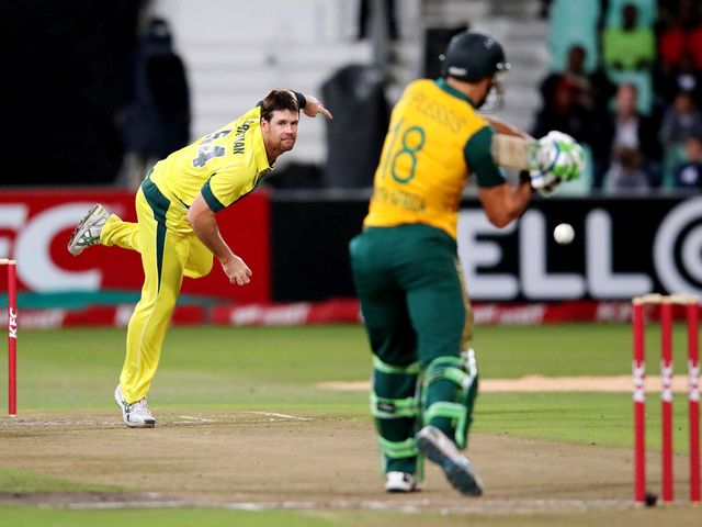 Daniel Christian bowls to Faf du Plessis