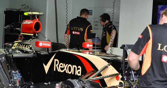 On the sidelines: Pastor Maldonado's car in P2