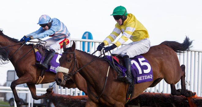 Carole's Destrier on his way to victory at Kempton on Saturday